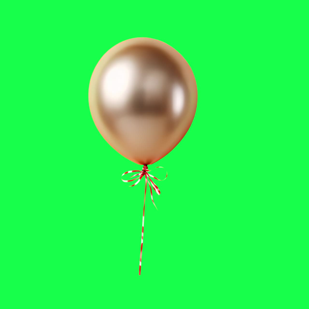 Animazione di palloncino dorato festivo, video 4K trasparente, green screen