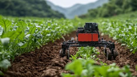 agricultural robot in a field