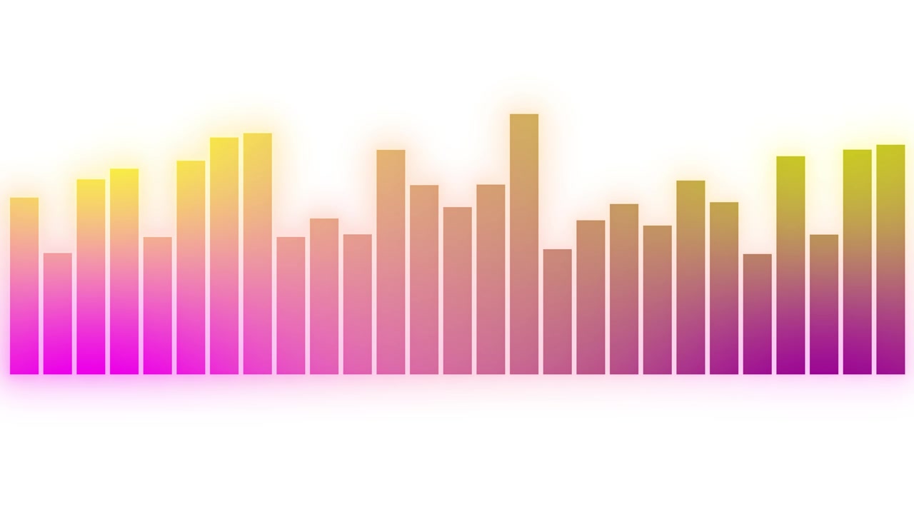 Animated Audio Spectrum Equalizer with Pink and Yellow Gradient