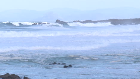 powerful waves crashing on the coast