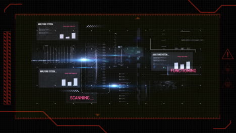 Data processing on black background