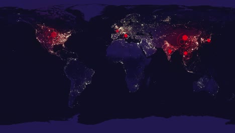 luces nocturnas globales con iconos de fútbol