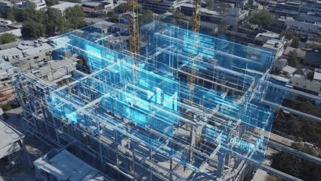 digital overlay on a building construction site