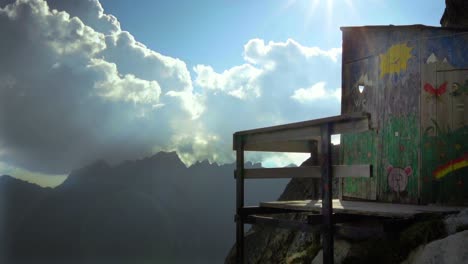 toilet on mountain peak