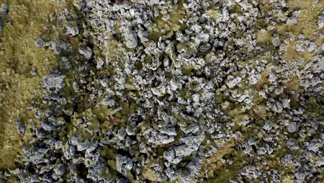aerial rotating take off showing sharp edges of lava field