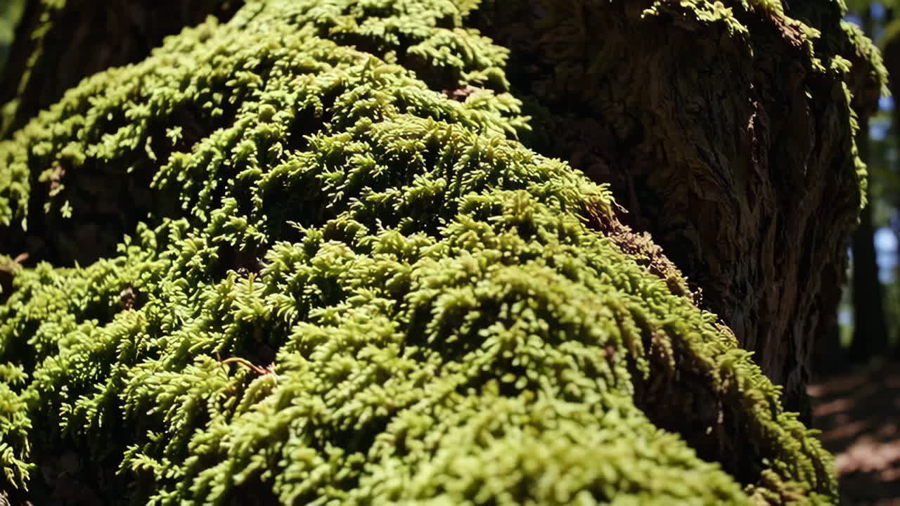 corteza de árbol cubierta de musgo