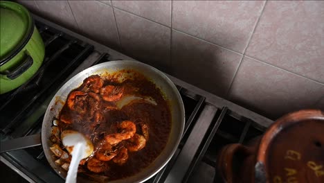 Traditional-seafood-dish-from-Veracruz-Mexico-called-shrimp-enchipotlados