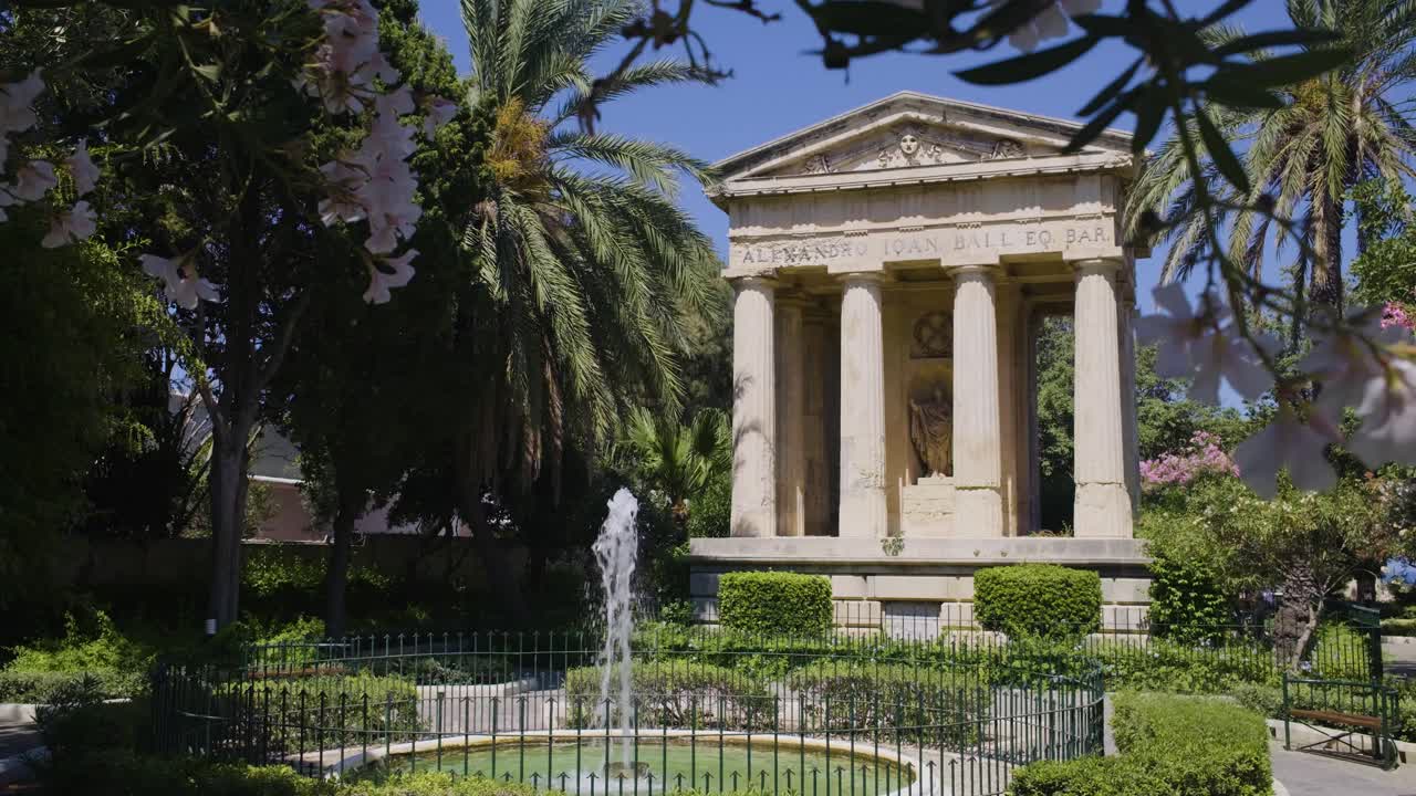 The Lower Barakka Gardens public garden in Valletta, Malta on a sunny day