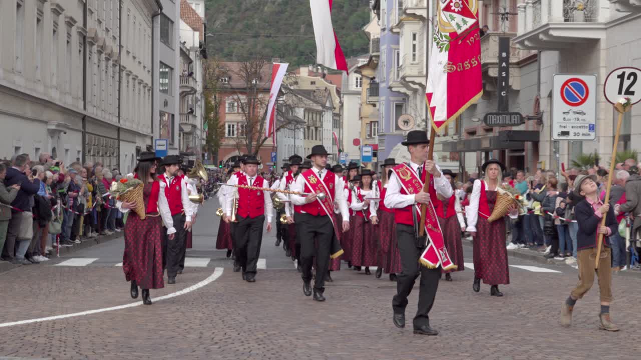 Traditional Parade in European Town