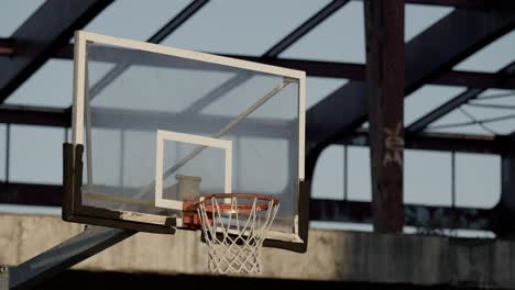 shot in a basketball hoop