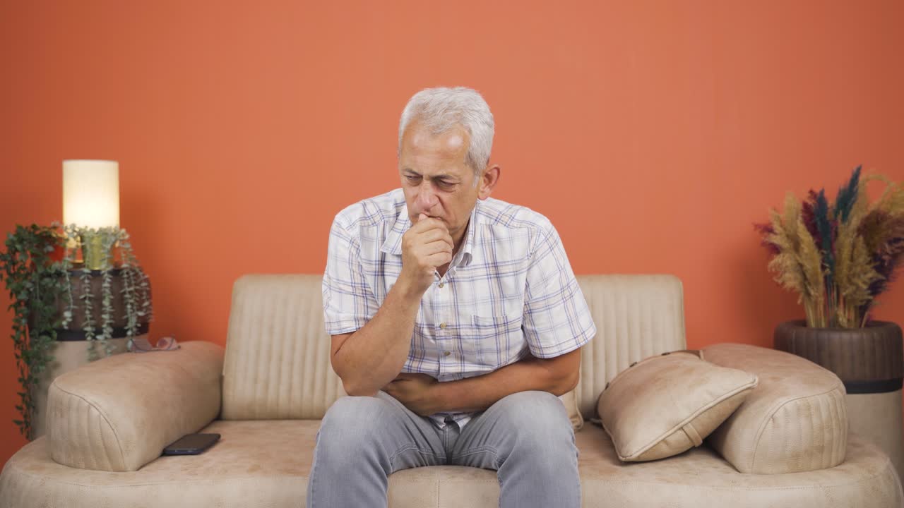 hombre con náuseas.