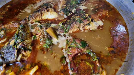 fish curry in a pan