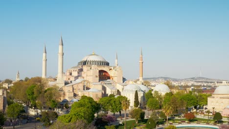 istanbul city sea and hagia sophia quarantine aerial view 2