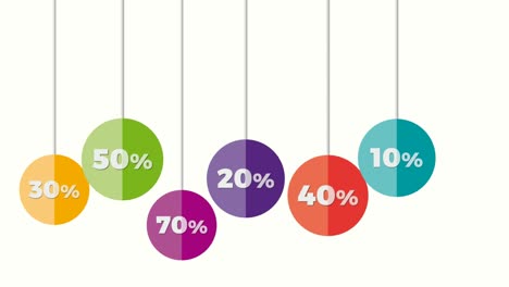 christmas shopping and winter discounts, hanging balls. animated illustration