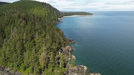 Beautiful-Scenic-Views-Along-the-Rocky-Coastline-of-Moresby-Island-near-Sandpit,-Grey-Bay,-Canada