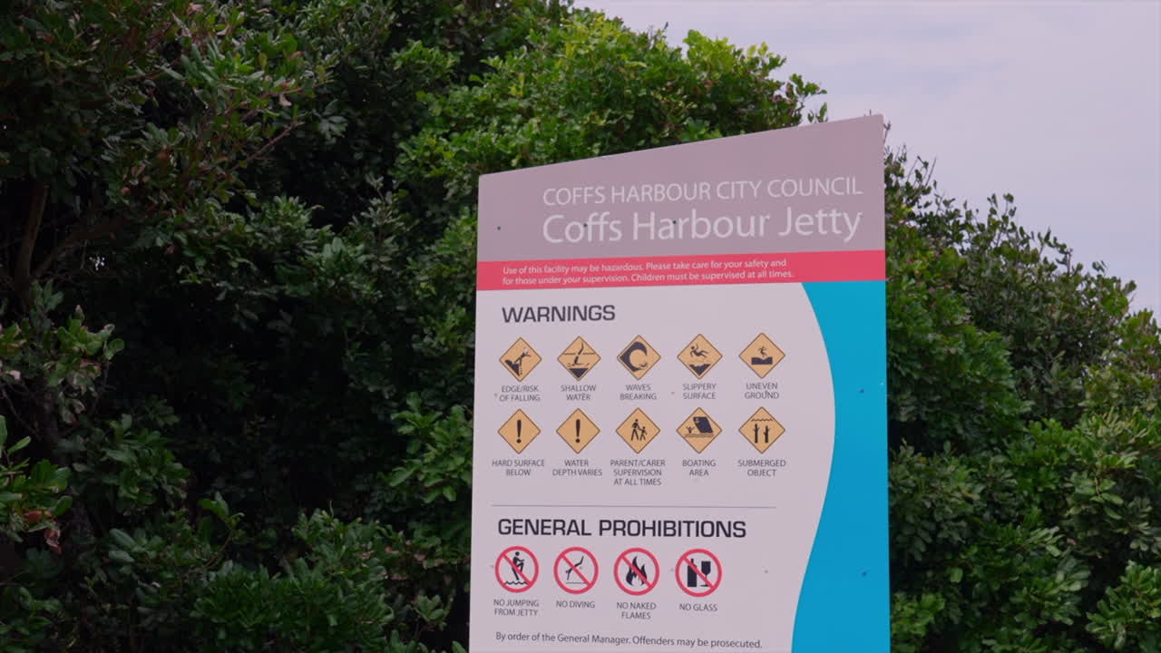 Coffs Harbour Jetty signage, New South Wales, Australia