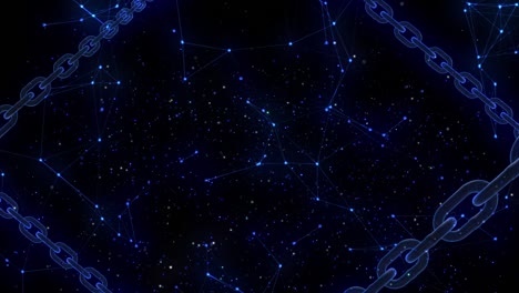 hologram block chain link technology loop animation