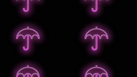 Pulsing-neon-pink-umbrella-pattern-in-rows-3