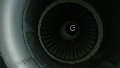 close-up of an airplane jet engine