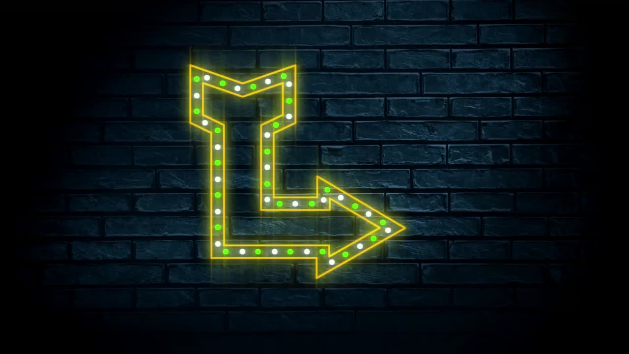 неоновый знак с стрелкой