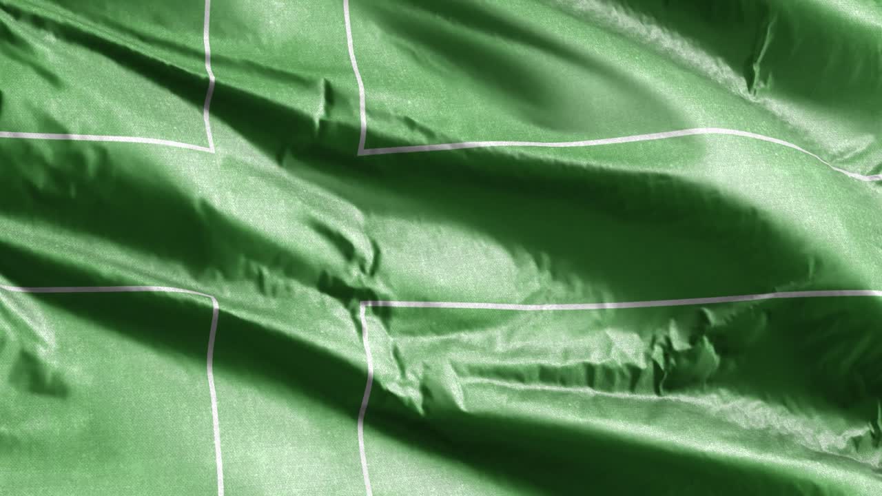la bandera textil de ladonia se agita lentamente en el bucle del viento. la bandera ladoniana se balancea suavemente en la brisa. el tejido textil de la tela. el fondo de relleno completo. bucle de 20 segundos.