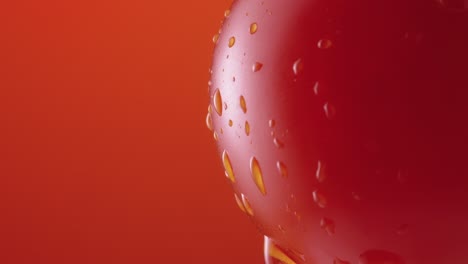 close-up of a wet tomato