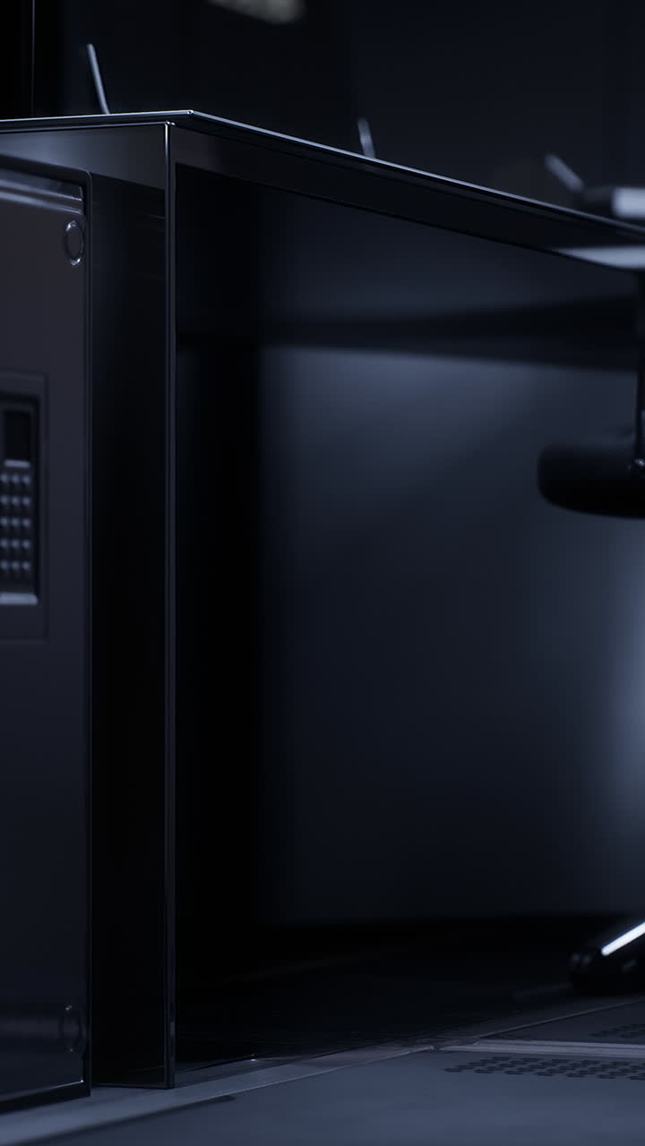 configuración de escritorio negro minimalista