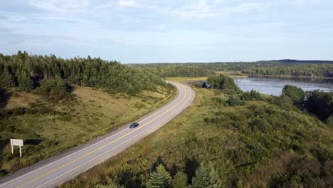 following a road around the head of chezzetcook