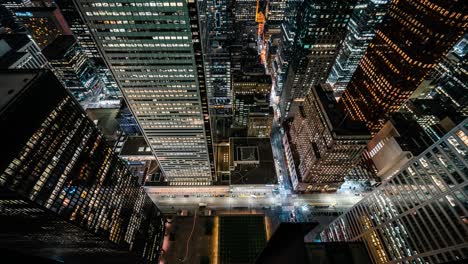 city traffic skyscrapers at night