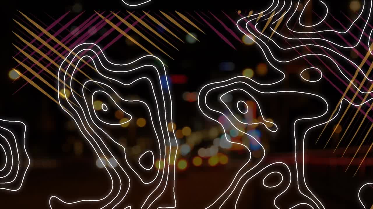 animación de líneas blancas sobre un fondo borroso