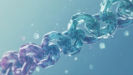 a stunning visualization of an intricate chain design, capturing the elegance of link composition with glimmers of light and colorful reflections
