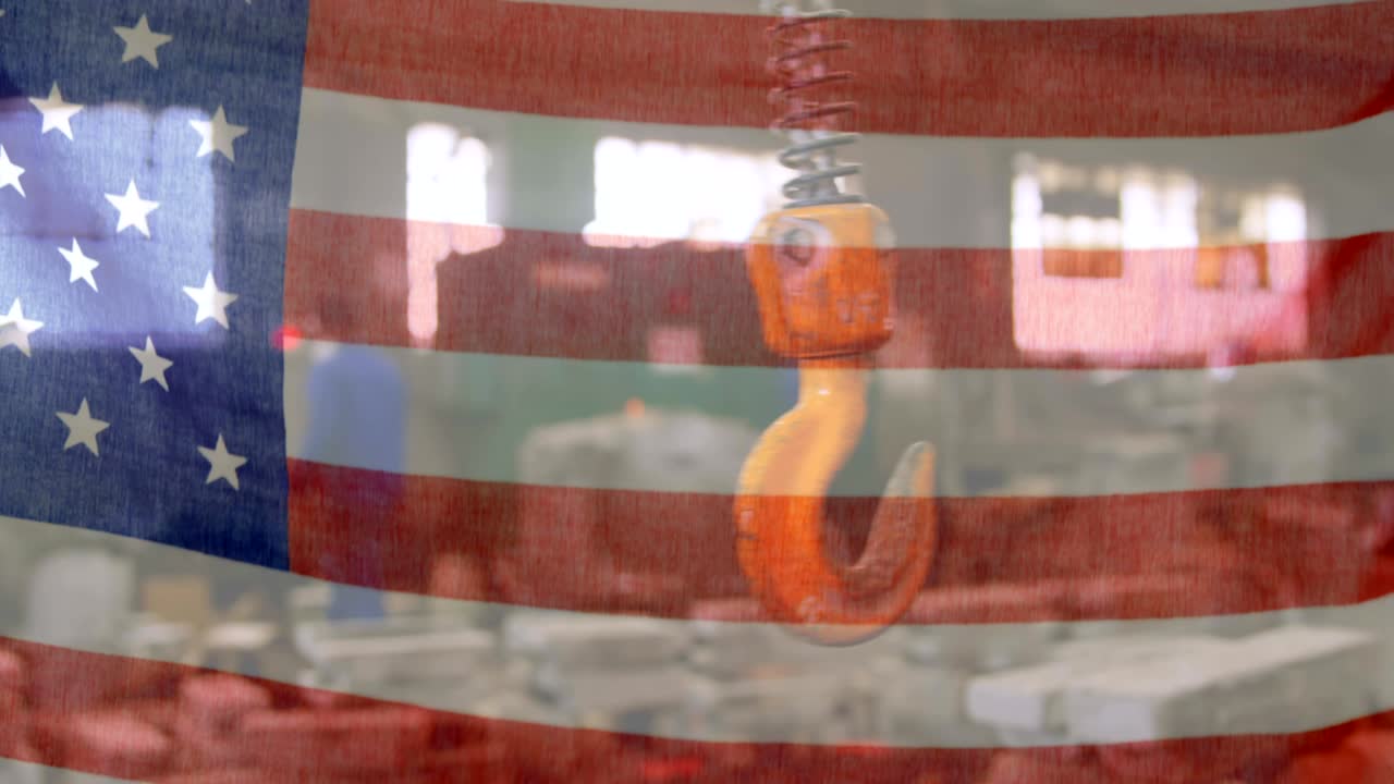 배경 에 있는 사람 위 에 흔들리는 미국  ⁇ 발 의 애니메이션