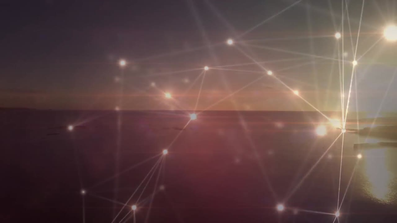 animación de la red de conexiones sobre el paisaje