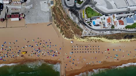 drone top shot from a large beach