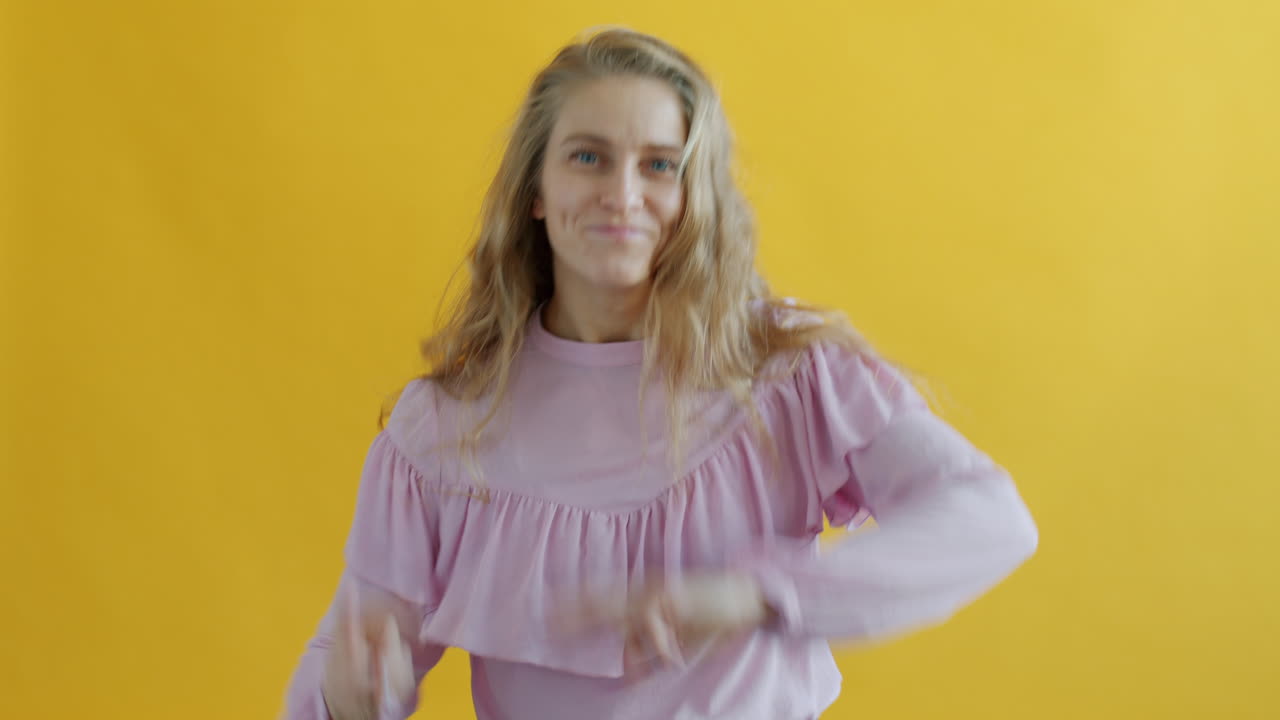 Woman with Peace Sign Gesture