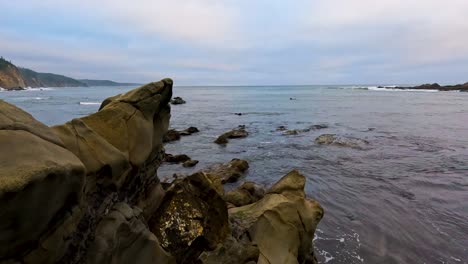 large rock off the coast of the pacific