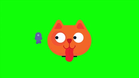 cara de gato con el ojo giratorio cargando la animación del icono.