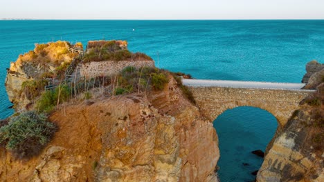 stunning aerial view of the crystal blue waters in portugal