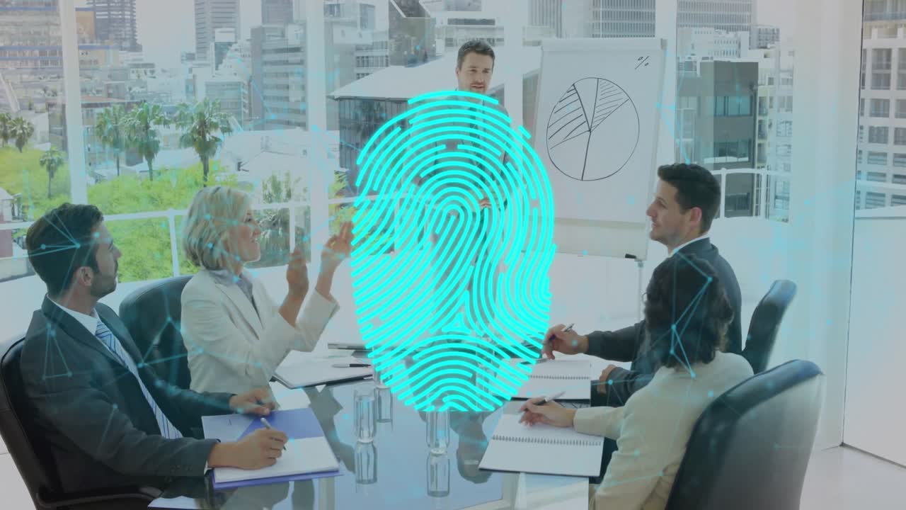 animación de una red de conexión entre diversos grupos de empresarios