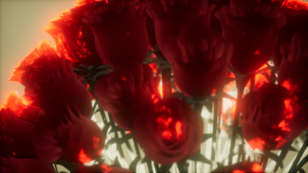 빛으로 어두운 곳에서 장미