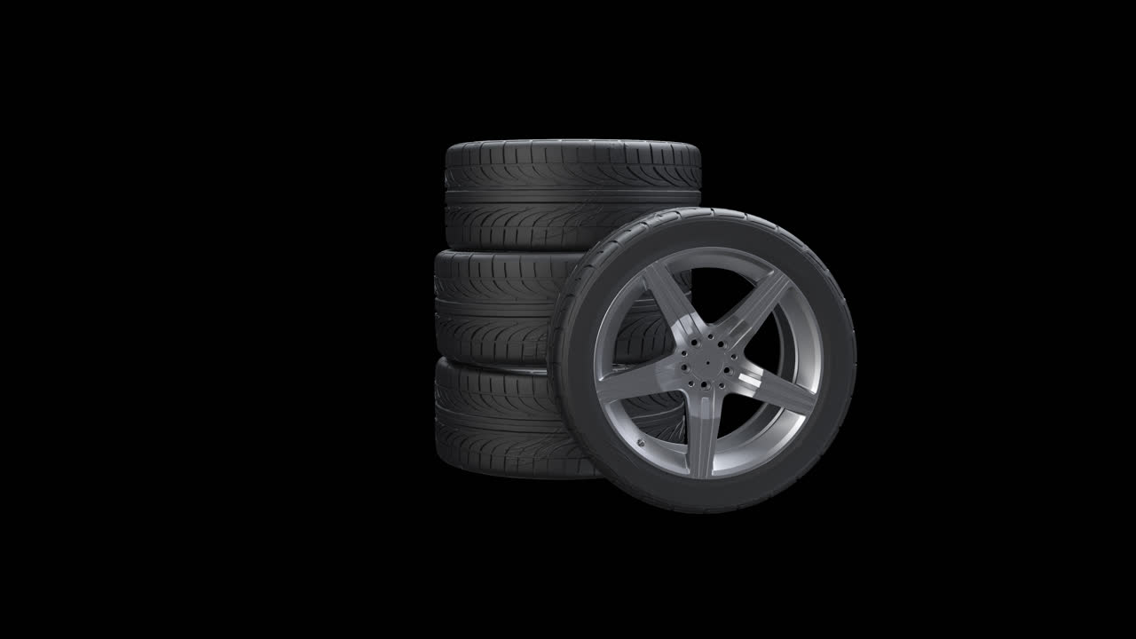 neumáticos de apilamiento y una rueda de prensa lateral con canal alfa