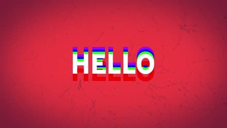 animation of hello rainbow text on seamless loop connections