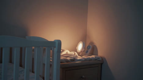 baby's nighttime corner with warm light