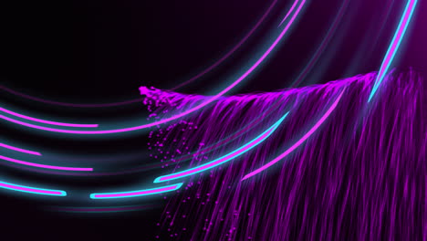 animation of glowing light trails of data transfer moving in fast motion