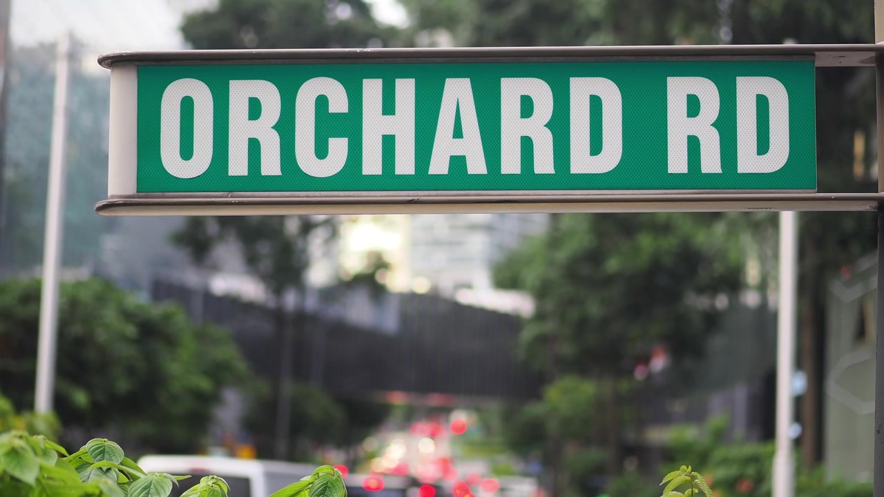 Segnale stradale di Orchard Road a Singapore