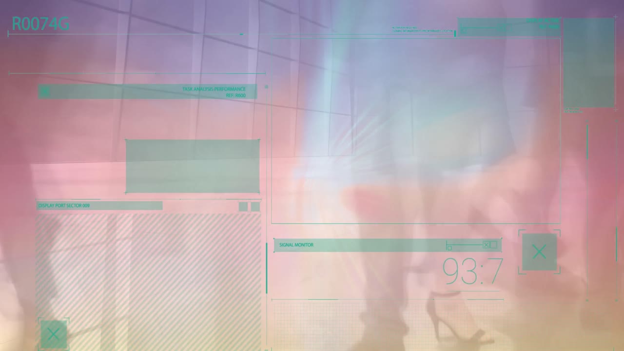 비즈니스 사람들이  ⁇ 고 있는 데이터 처리의 애니메이션