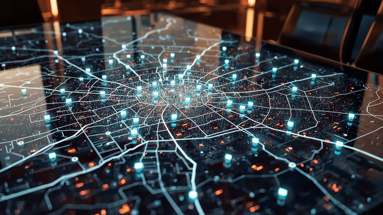 Futuristic City Network Visualization
