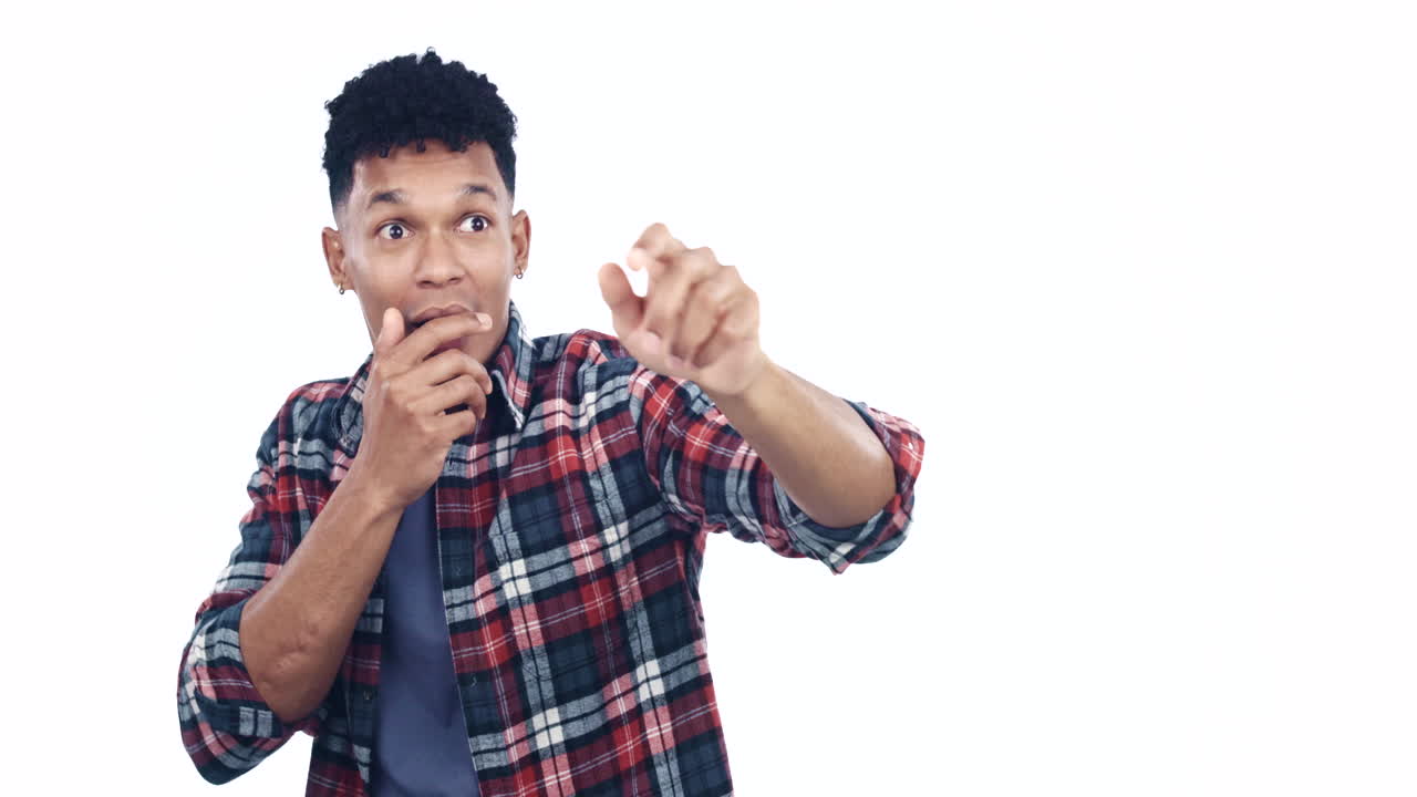 Fear, mistake and man in studio with anxiety