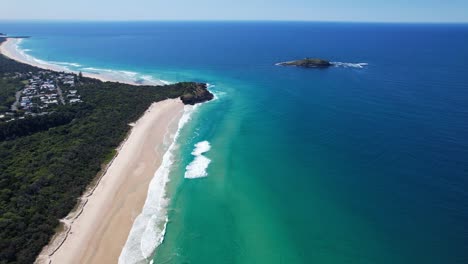 dreamtime beach in fingal head, northern new south wales, australia