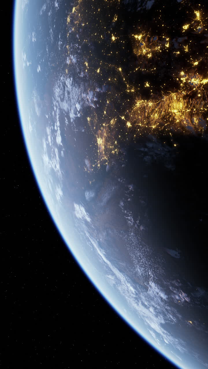 la tierra por la noche desde el espacio